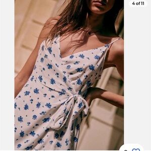 Sezane Gianna Midi Dress Roses Bleues